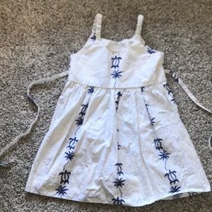 Hawaiian Dress (White with Blue Turtles and Palms) Kids XL